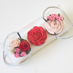 Floral Buttercream 3 Cupcakes Box Deluxe