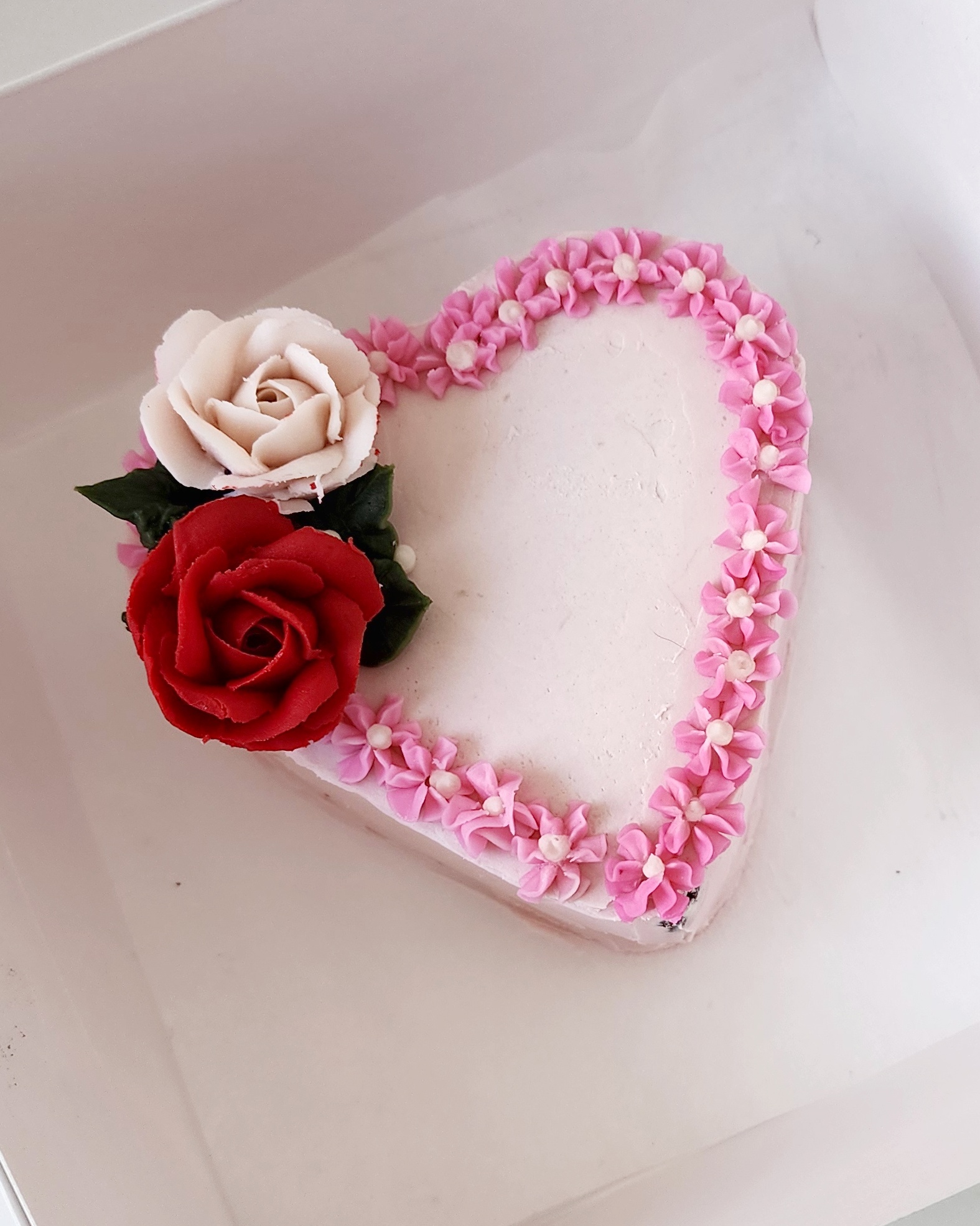 Floral Buttercream Mini Heart Cake 