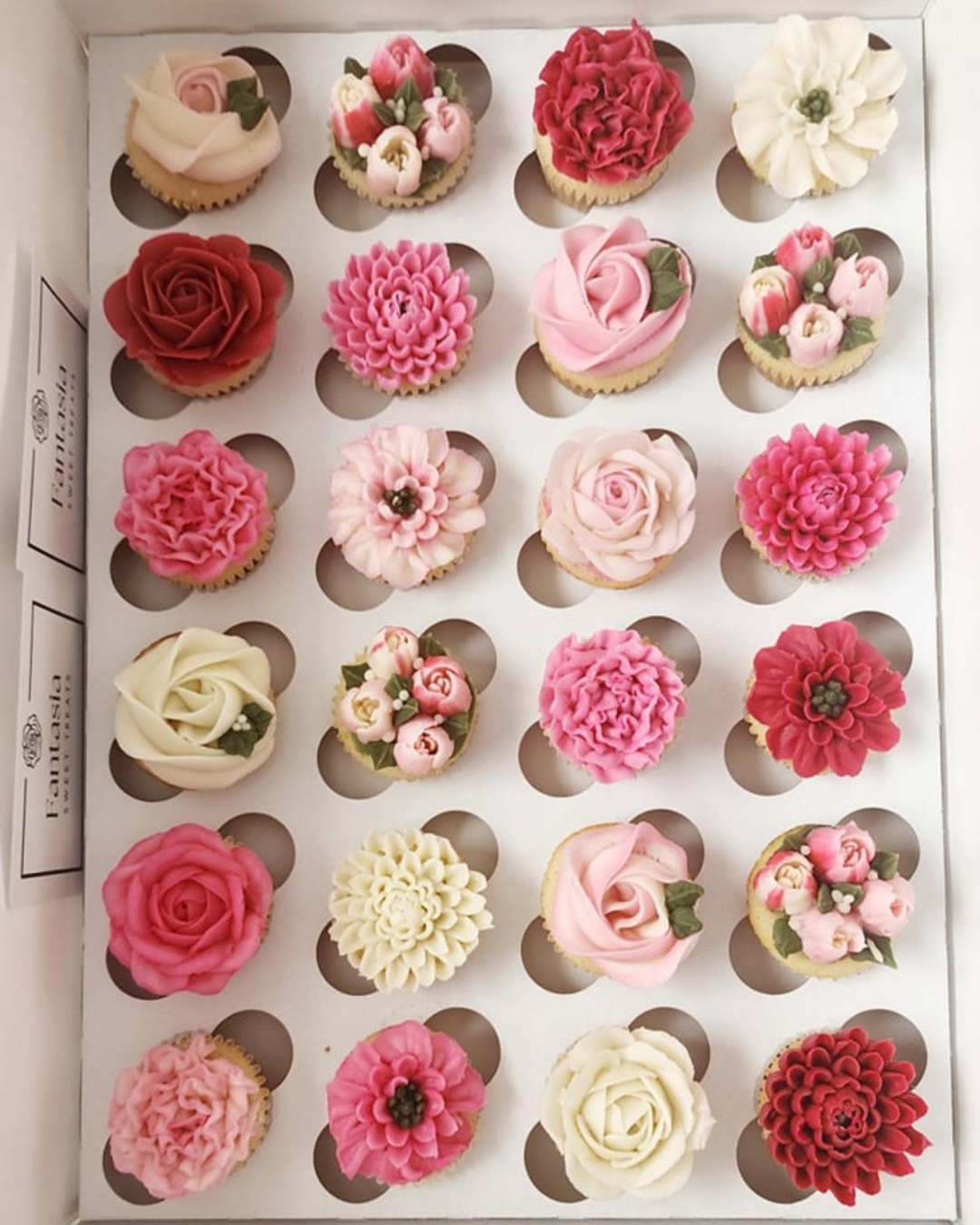 24 Mini Floral Buttercream Cupcakes