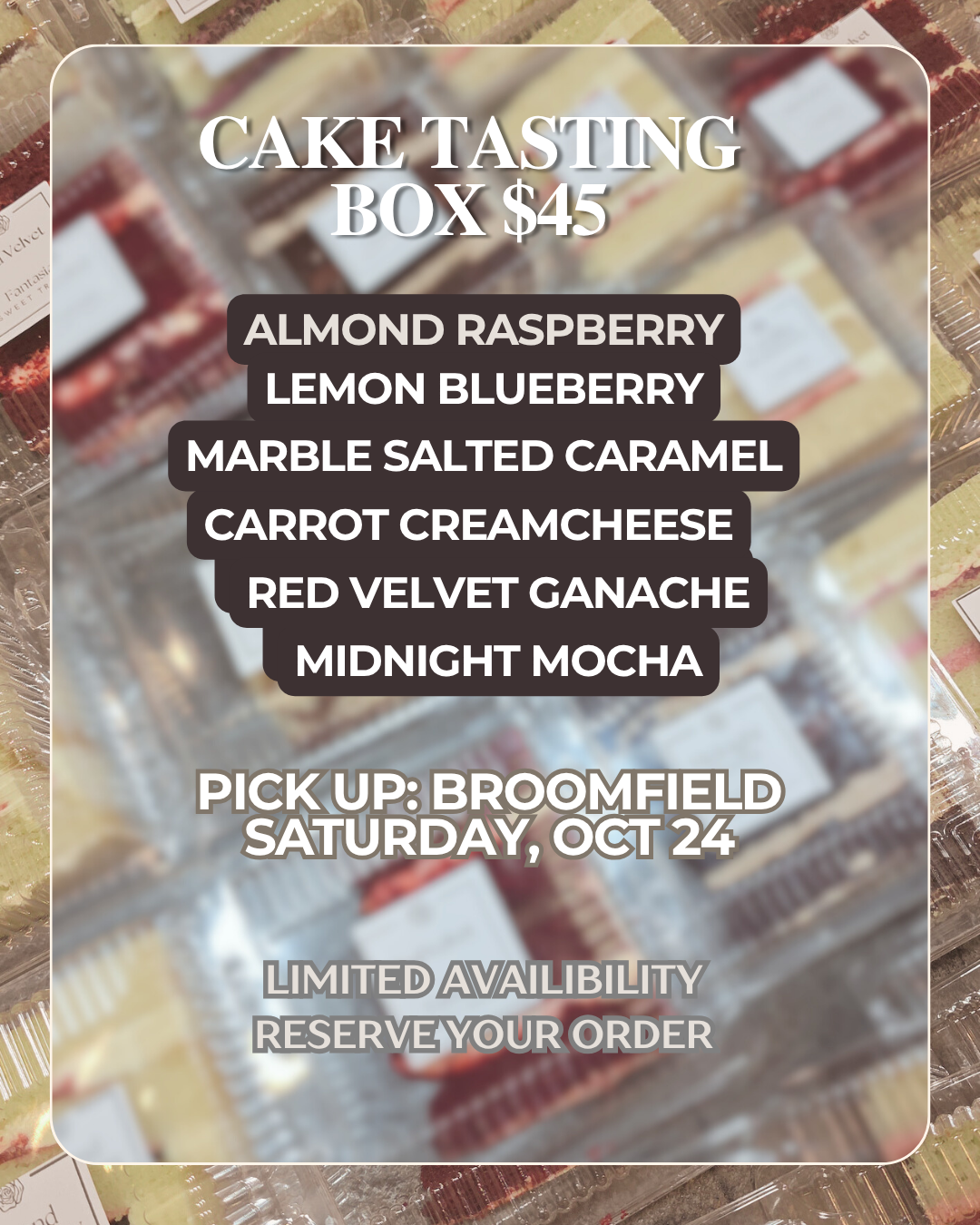 October Cake Tasting Experience